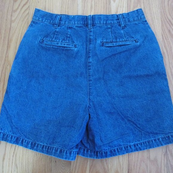 SONOMA WOMEN'S SIZE 8 JEAN SHORTS MED BLUE STONE WASHED DENIM HIGH WAIST 80'S - Picture 4 of 8